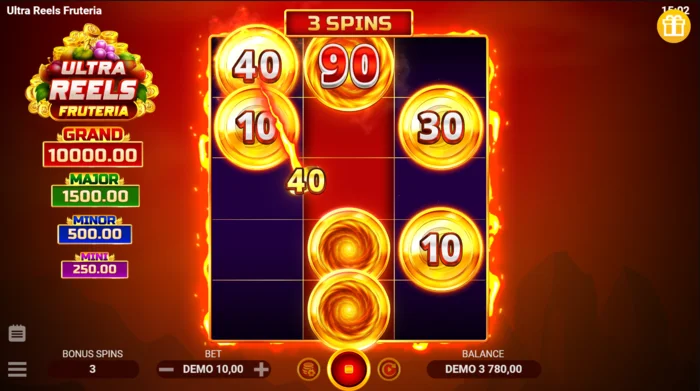 Ultra Reels Fruteria - layar bonus dengan tiga putaran dan kolektor